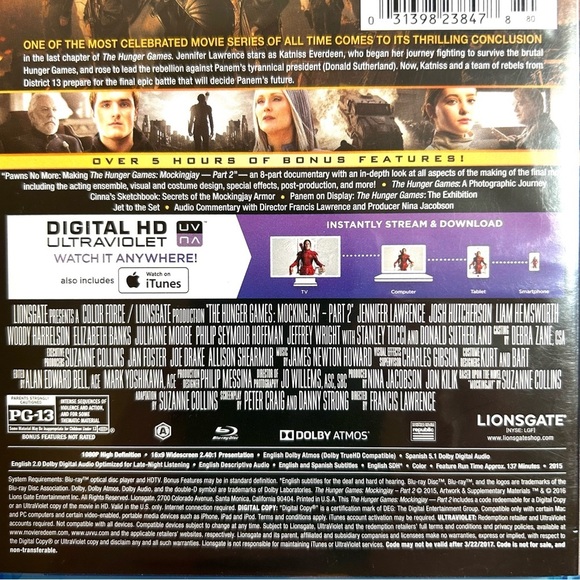 3 For $13! HUNGER GAMES MOCKING JAY PART 2 Blu-ray & DVD 80+ Titles Avail! - Picture 7 of 10